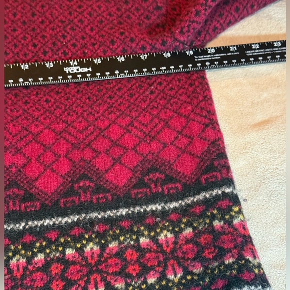 Vintage Eagles Eye Wool Fair Isle Style Sweater knit cardigan Heart Buttons S - Picture 8 of 11